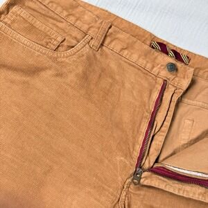 Brooks Brothers Red Fleece Men 42x32 Gold Corduroy Pants Tan Straight Leg Preppy